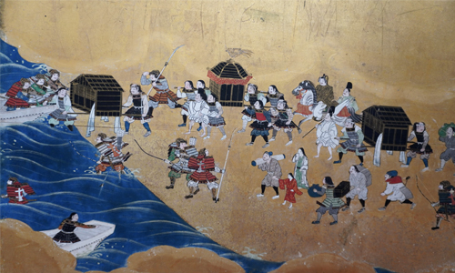 海上へ敗走する平家のイメージ